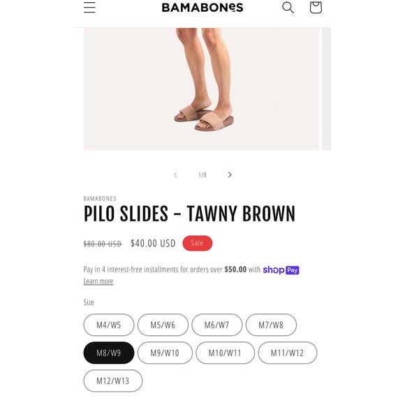 Bamabones Pilo Slide Sandals in Black Size 9 / 10 NEW NWT - Picture 4 of 7